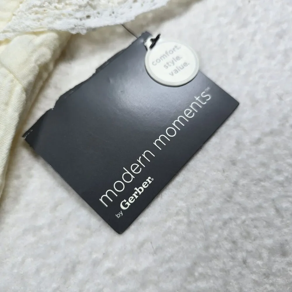 Gerber Modern Moments Off White Gauze Ruffle Top Baby Body Suit 3-6 Mo Onesie
